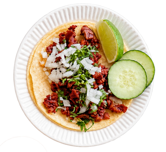 Taco with fresh toppings